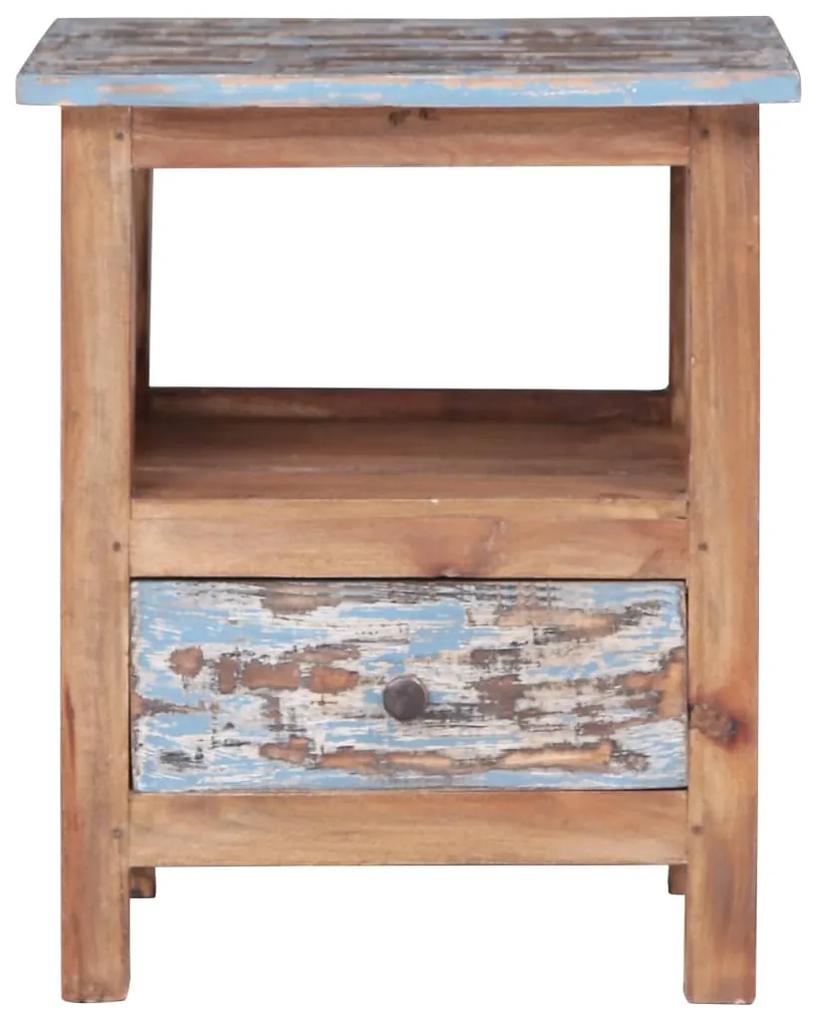 Mesa de cabeceira 41x30x50 cm madeira recuperada maciça