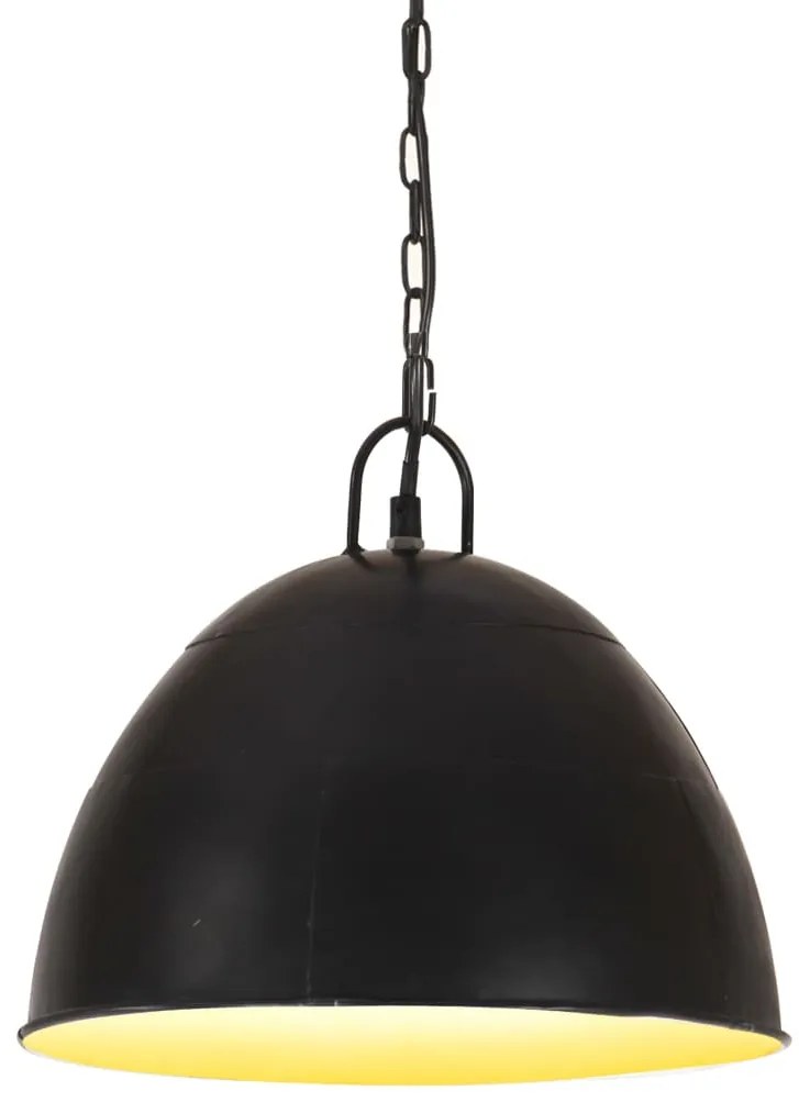vidaXL Candeeiro suspenso vintage indust. redondo 25 W 31 cm E27 preto