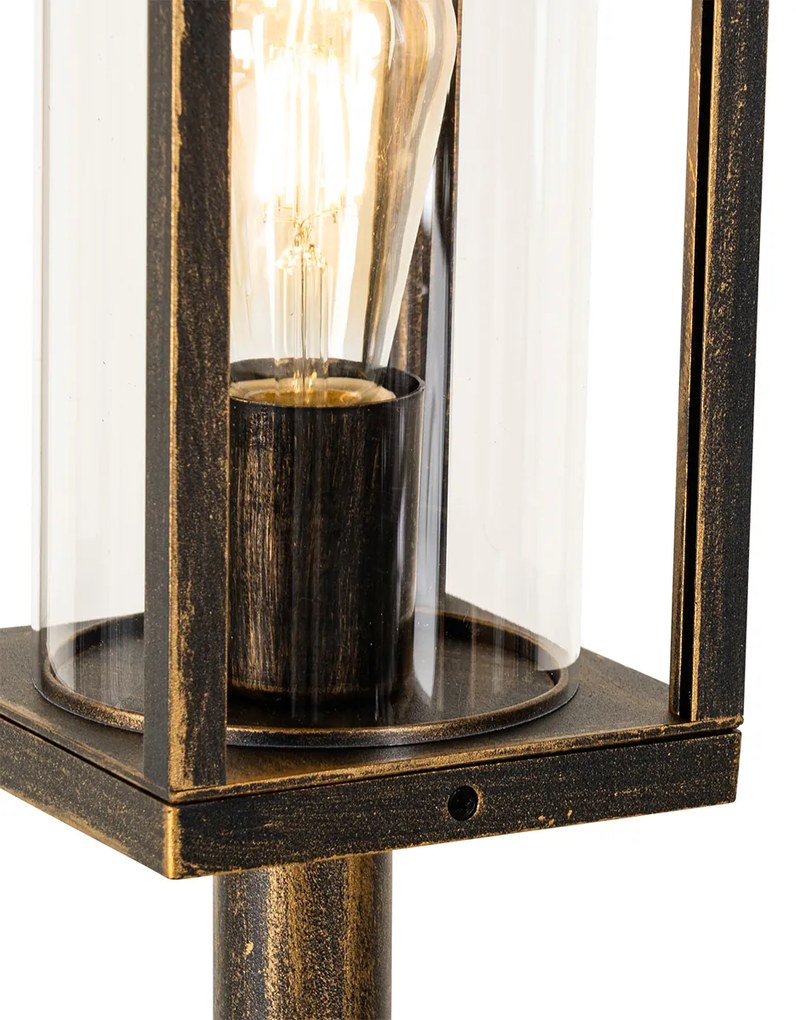 Candeeiro de pé vintage para exterior dourado antigo 100 cm IP44 - Charlois Industrial,Clássico / Antigo