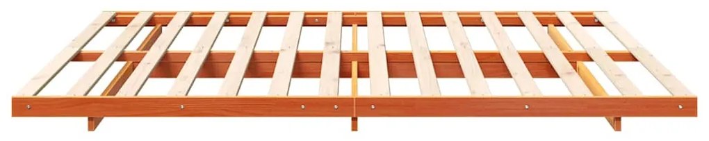 Estrutura de cama de chão Castanho-mel 180 x 220 cm