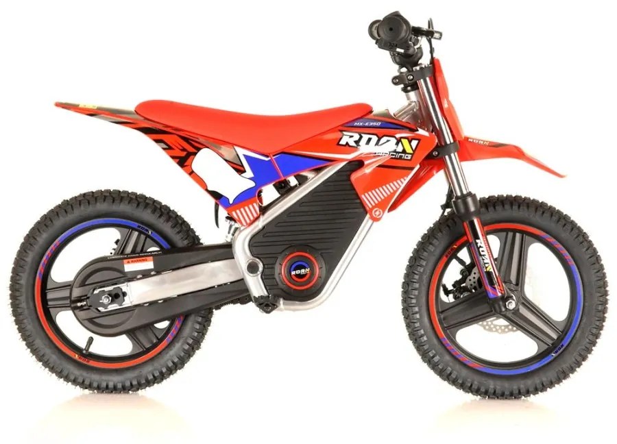 Mini moto elétrica para crianças Minicross electrica 350W 14/14" Warrior MX-E350 Velocidade até 30 km/h Com Limitador Vermelha