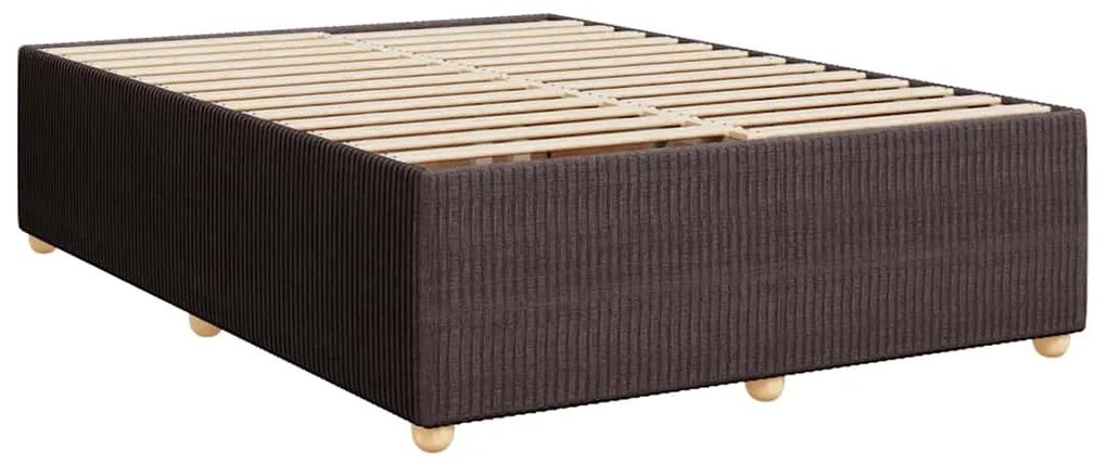 Cama com molas/colchão 160x200 cm tecido castanho-escuro