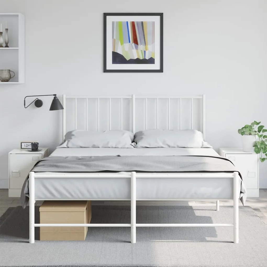 vidaXL Mesas de cabeceira 2 pcs 34,5x39x44 cm aço branco