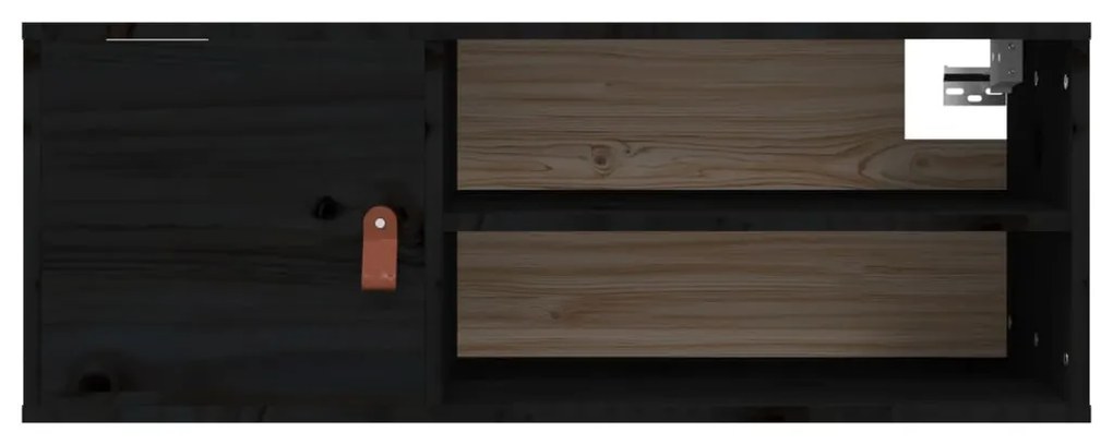 Armários de parede 2 pcs 80x30x30 cm pinho maciço preto