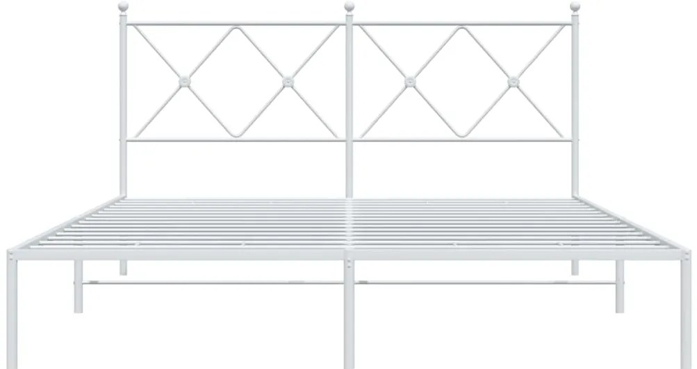 Estrutura de cama com cabeceira 150x200 cm metal branco