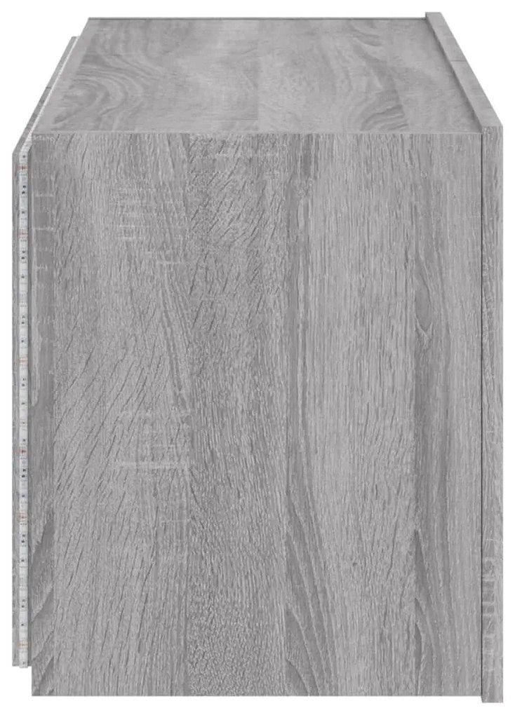 Móvel de parede p/ TV c/ luzes LED 80x35x41 cm cinzento sonoma
