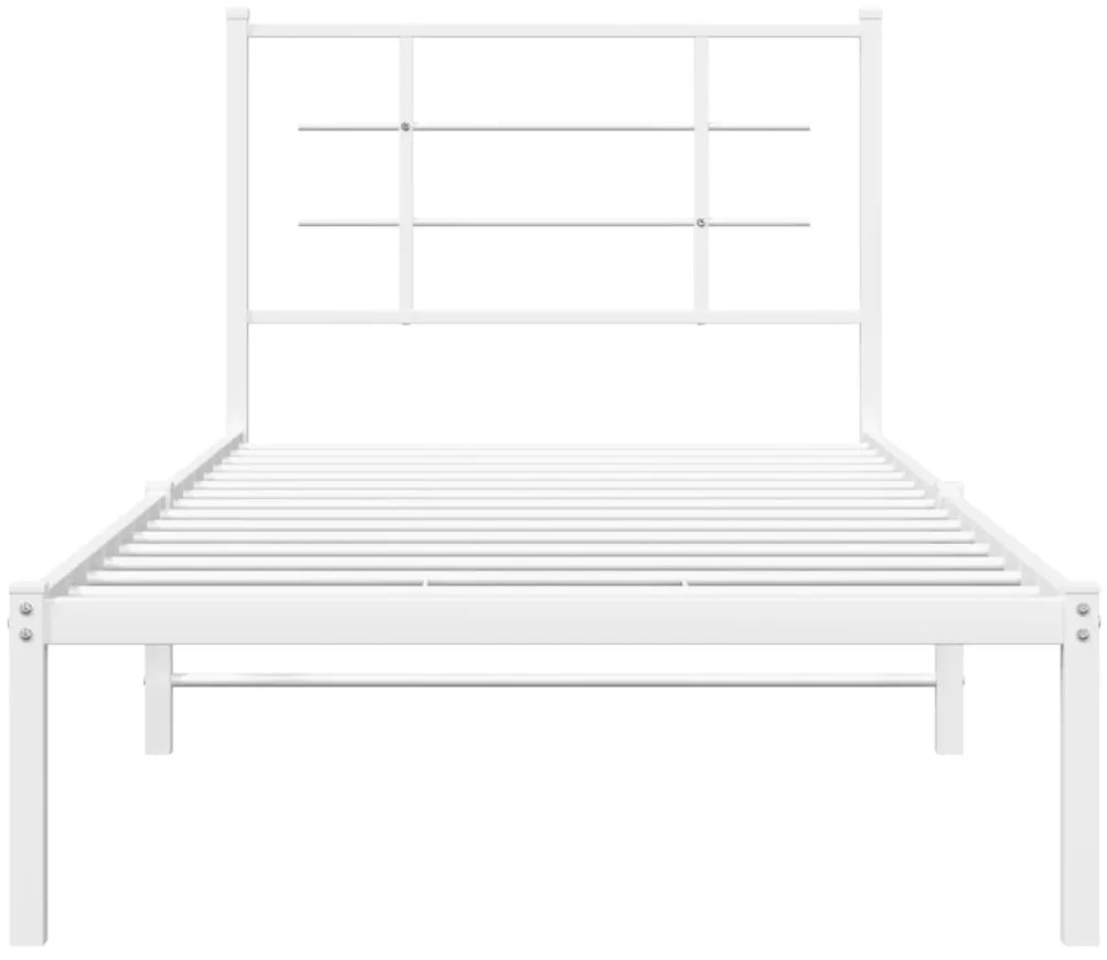 Estrutura de cama com cabeceira 90x190 cm metal branco