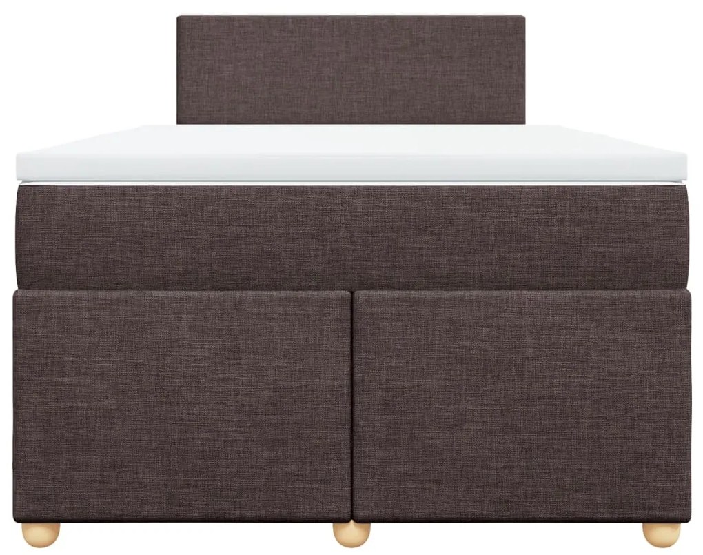 Cama boxspring com colchão 120x190 cm tecido castanho-escuro