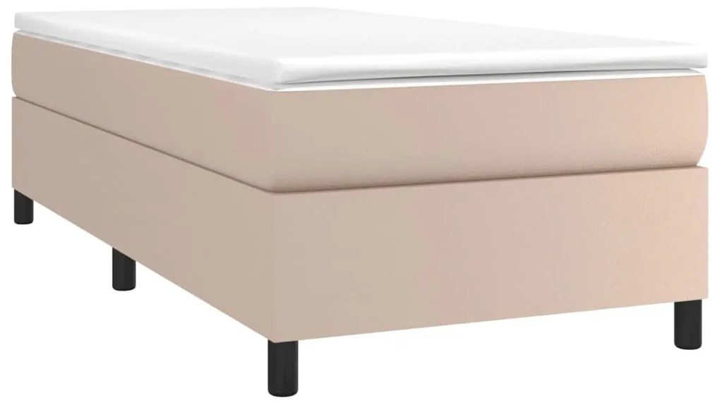 Estrutura de cama 90x190 cm couro artificial cappuccino