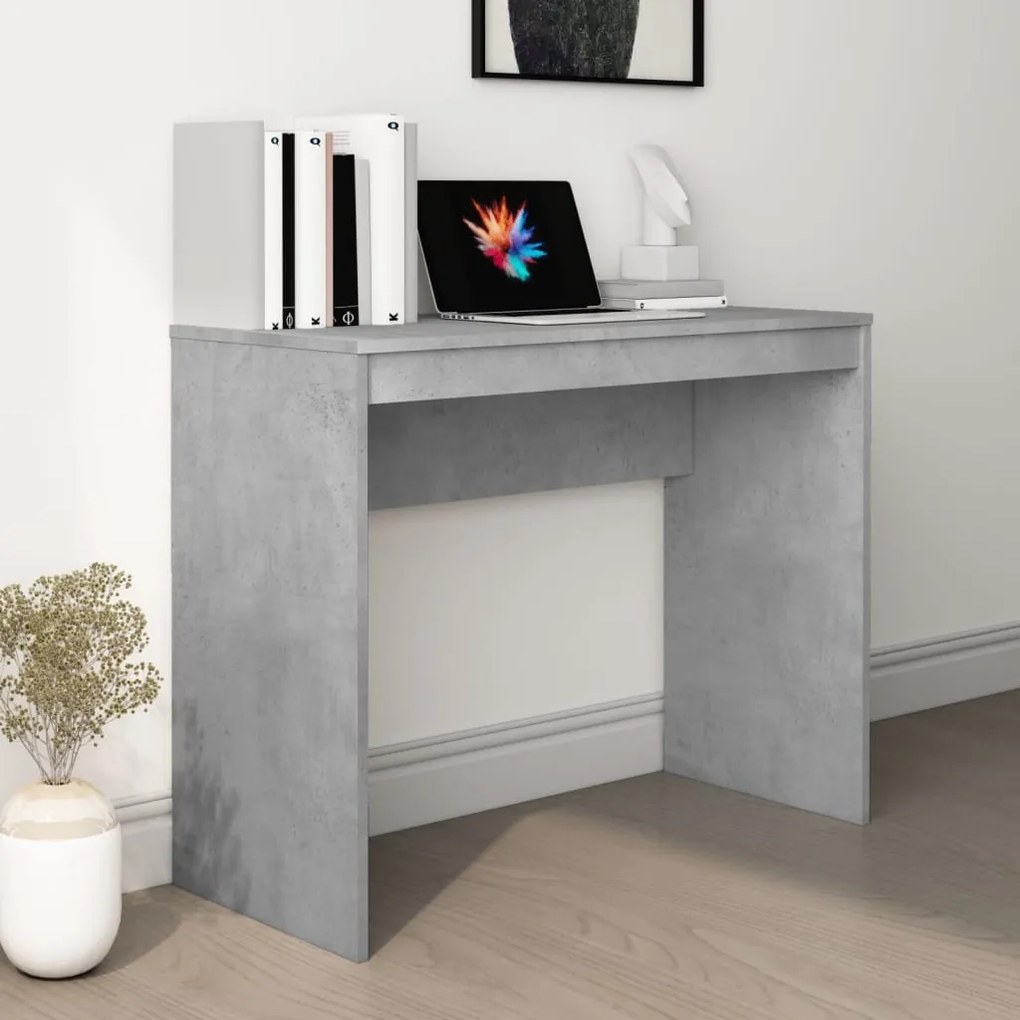 vidaXL Secretária 90x40x72 cm derivados de madeira cinza cimento