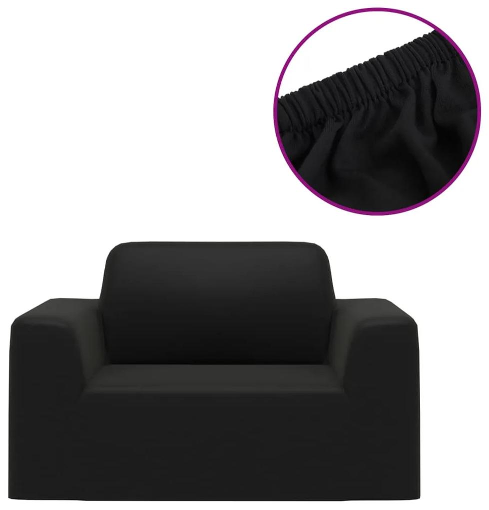Capa para sofá elástica jersey de poliéster preto