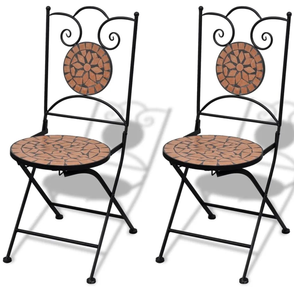 Conjunto bistrô azulejos de cerâmica 3 pcs terracota