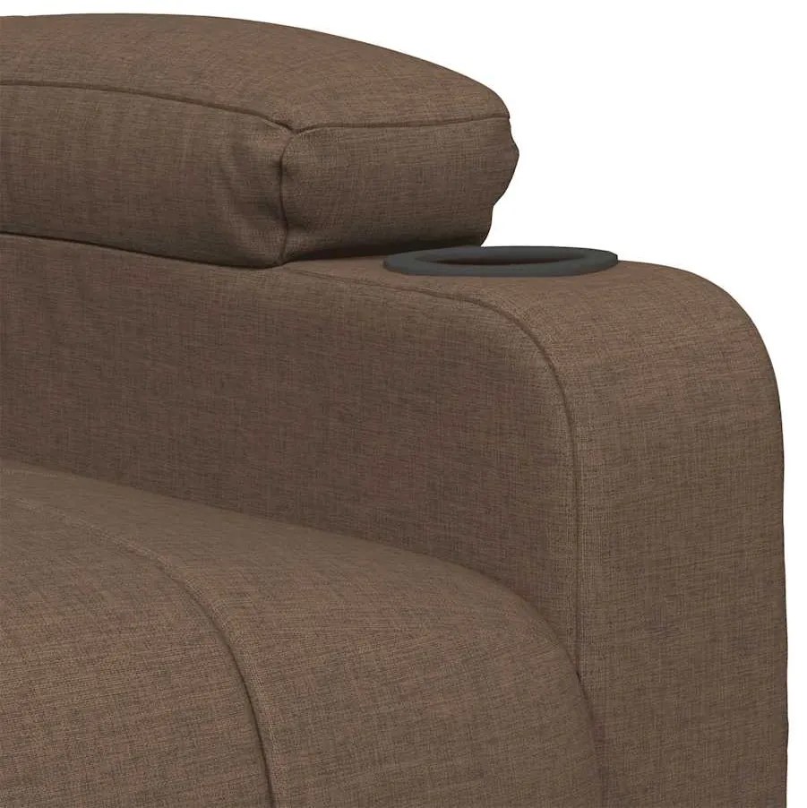 Poltrona elevatória de massagens tecido castanho