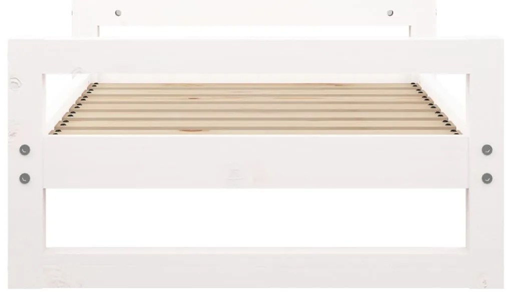 Cama para cães 75,5x55,5x28 cm madeira de pinho maciça branco