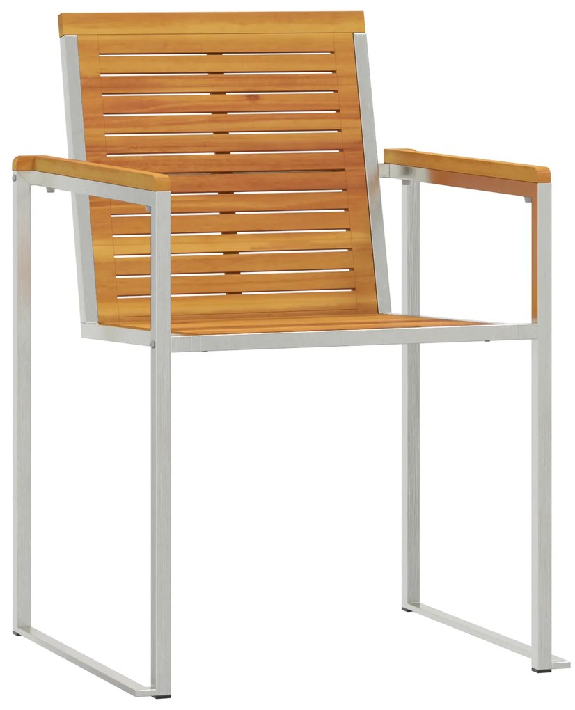 Cama de Sol com Cadeiras de Jardim 3 peças Madeira Sólida Acácia
