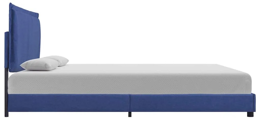 Estrutura de cama sem colchão 150x200 cm tecido azul