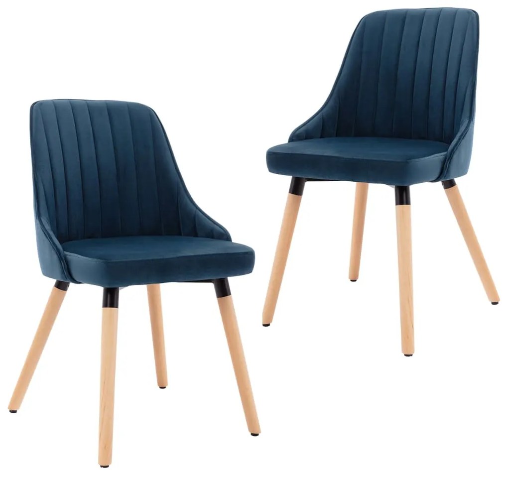 vidaXL Cadeiras de jantar 2 pcs veludo azul