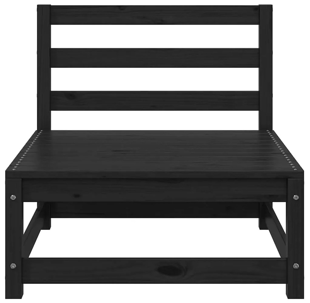 3 pcs conjunto lounge de jardim pinho maciço preto