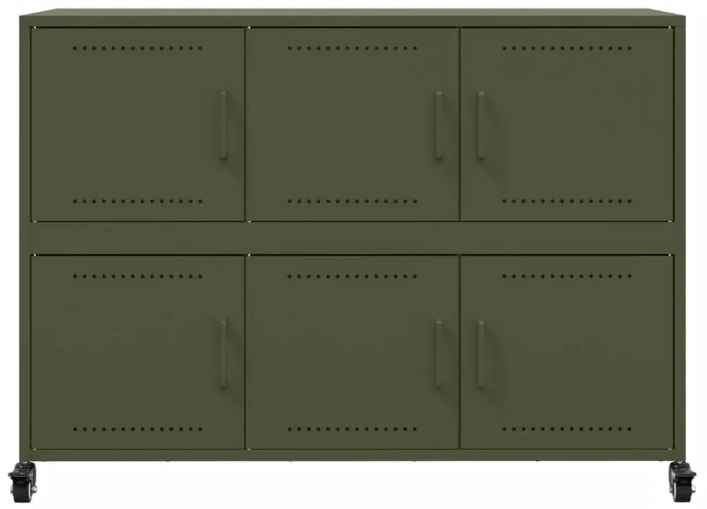 Aparador 100,5x39x72 cm aço verde-azeitona