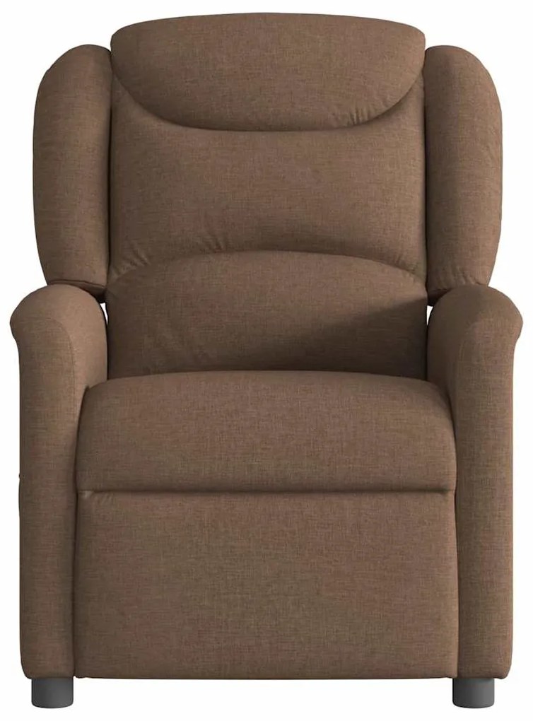 Poltrona de massagens reclinável elétrica tecido castanho