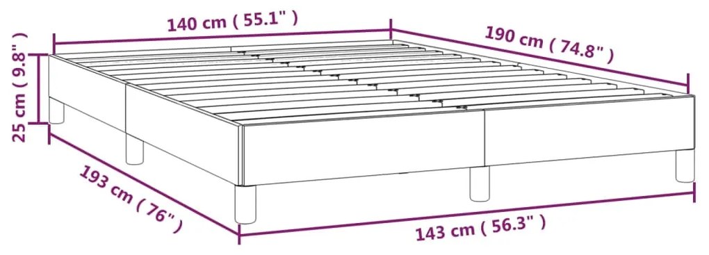 Estrutura de cama 140x190 cm veludo cinzento-escuro