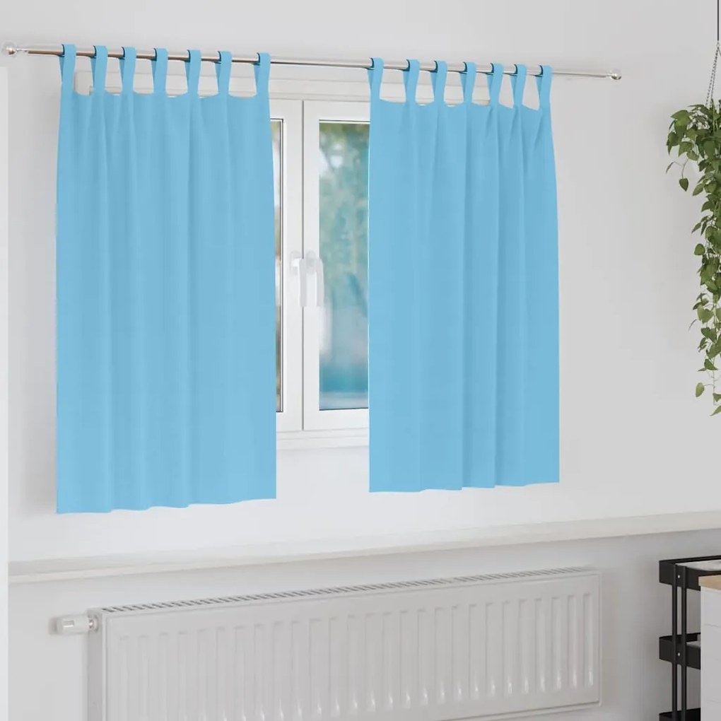 vidaXL Cortinas Blackout com Argolas 2 pcs Azul Claro 140 x 140 cm