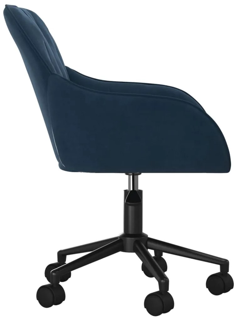 Cadeiras de jantar giratórias 2 pcs veludo azul