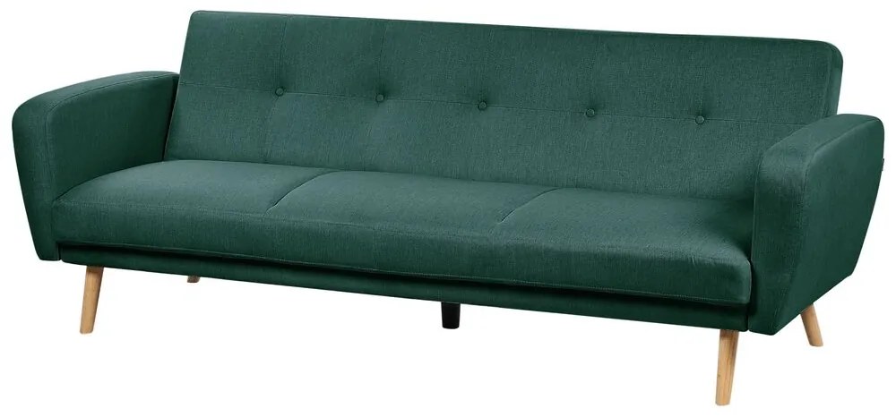 Conjunto de sofás 6 lugares e repousa-pés em tecido verde escuro FLORLI Beliani