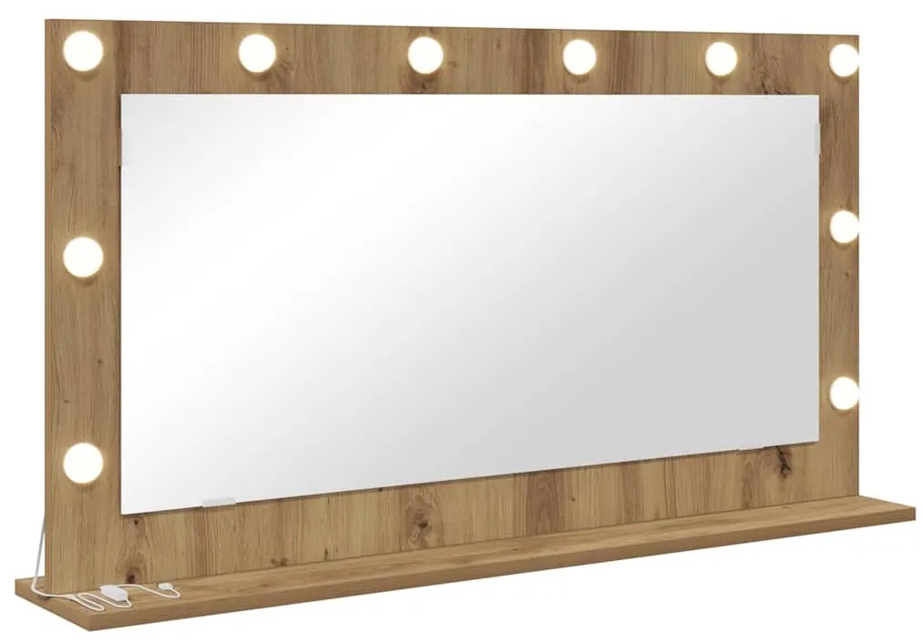 Espelho de Vanity Carvalho Artesanal Madeira e vidro 100 x 55 cm
