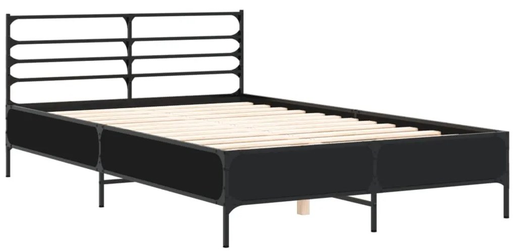 Estrutura de cama 120x190 cm derivados de madeira/metal preto