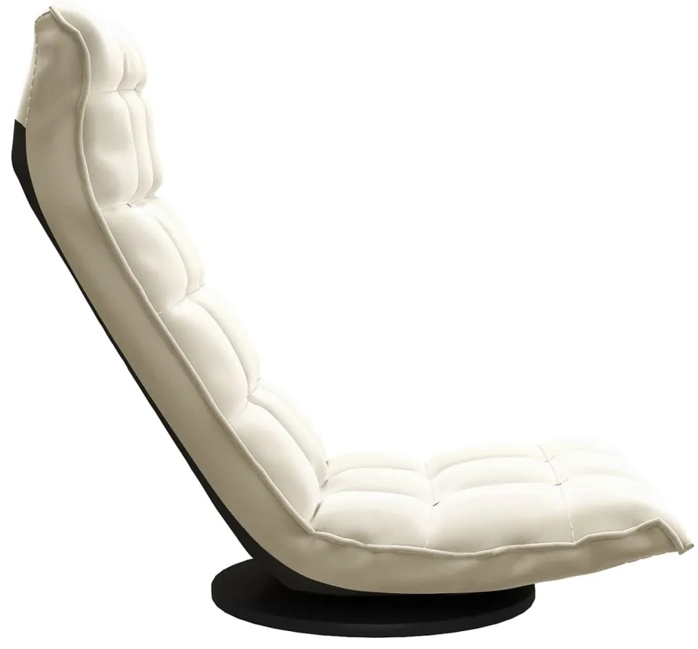 Cadeira de piso giratória veludo cor creme