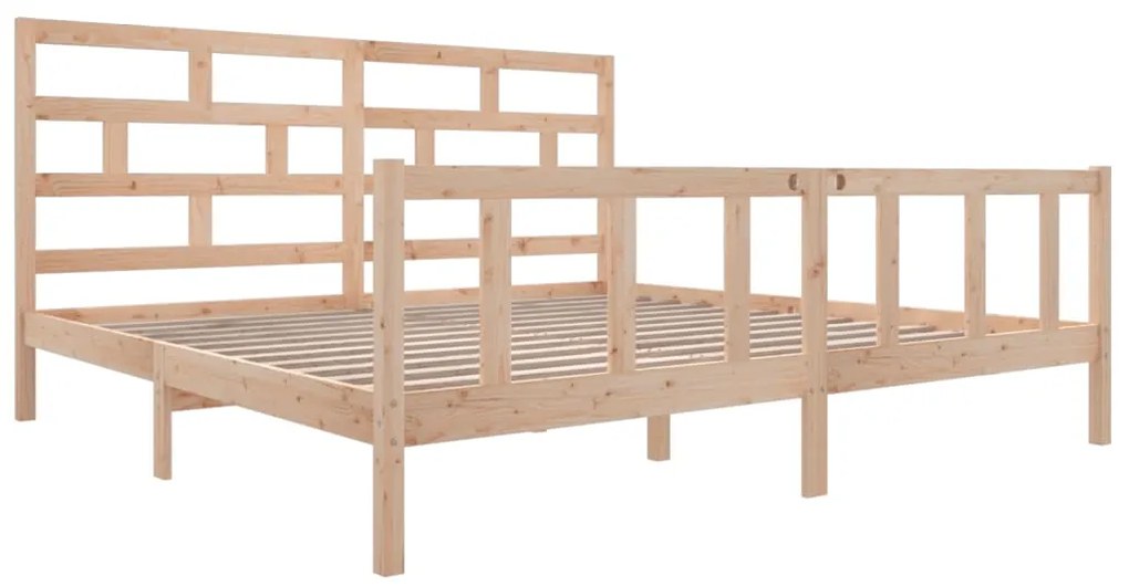 Estrutura de cama 200x200 cm madeira de pinho maciça