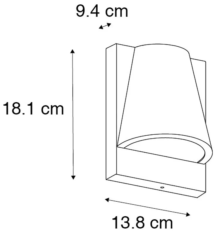 Candeeiro de parede exterior inteligente preto IP44 com WiFi GU10 - Femke
