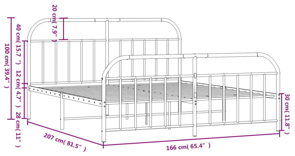 Estrutura de cama sem colchão com pés 160x200 cm preto