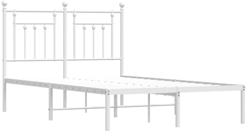 Estrutura de cama com cabeceira 120x200 cm metal branco