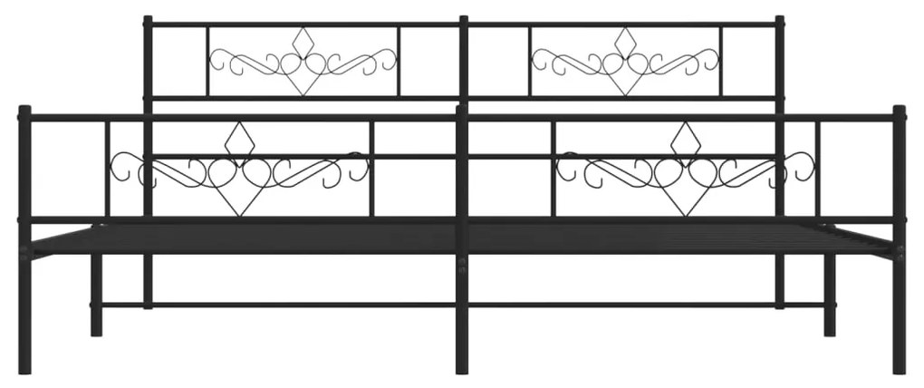 Estrutura de cama sem colchão com pés 180x200 cm preto