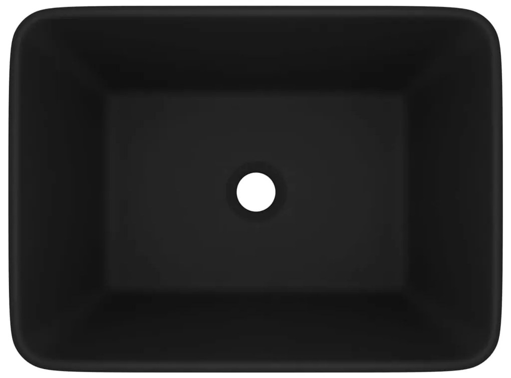 Lavatório luxuoso 41x30x12 cm cerâmica preto mate