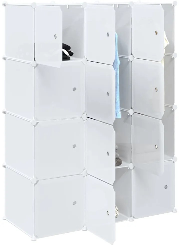 vidaXL Organizador cubos armazenamento com 12cubos varões suspensos PP