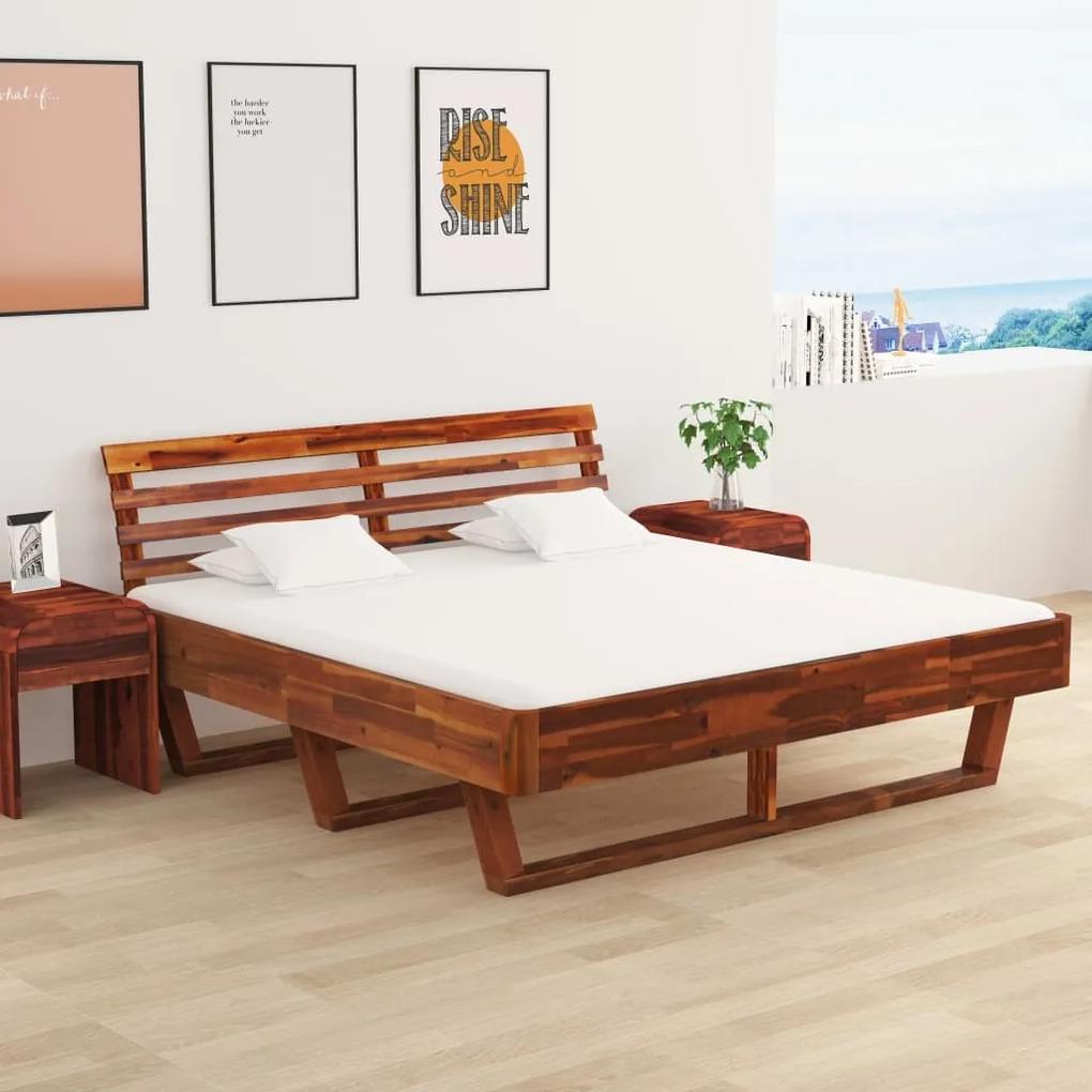 Estrutura cama c/ 2 mesas de cabeceira acácia maciça 180x200cm