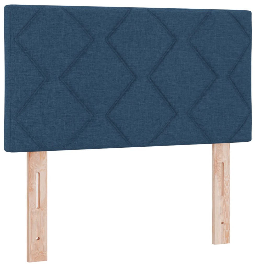 Cama Box Spring com Colchão Azul 80x200 cm Tecido