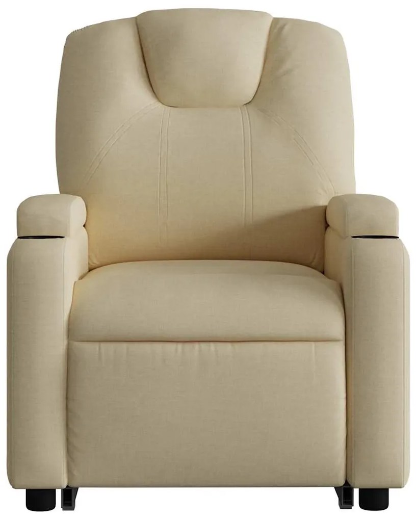 Poltrona elétrica elevatória massagens tecido creme