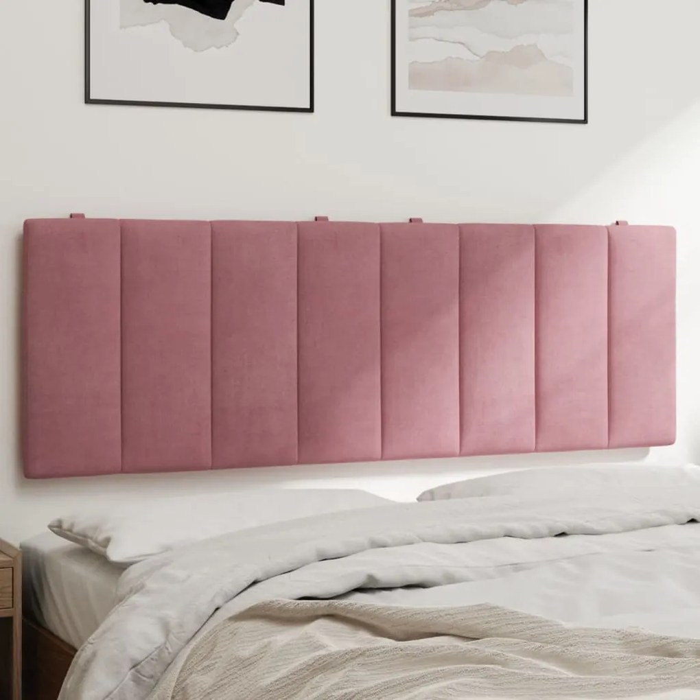 Almofadão de cabeceira 120 cm veludo rosa