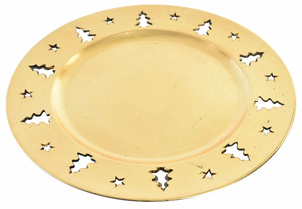 Centro de mesa DKD Home Decor Dourado PP (Polipropileno) Natal (33 x 33 x 2 cm)