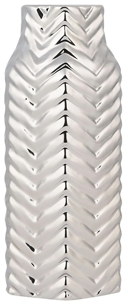 Vaso de cerâmica grés prateada 32 cm XANTHOS  Beliani