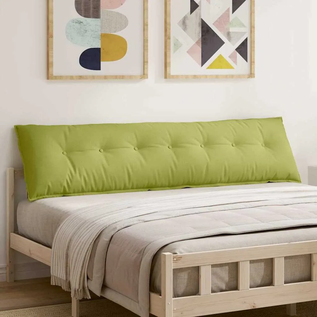 vidaXL Travesseiro para Costas Verde Claro 200 x 19 x 50 cm tecido