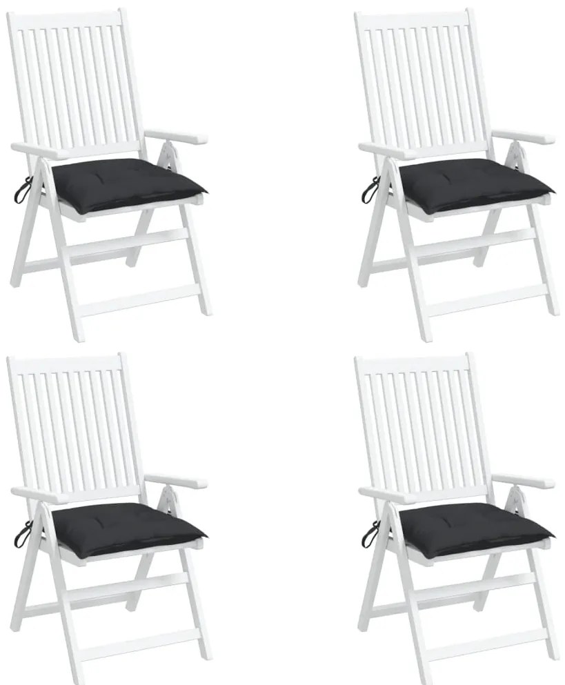 Almofadões de cadeira 4 pcs 40x40x7 cm tecido oxford preto