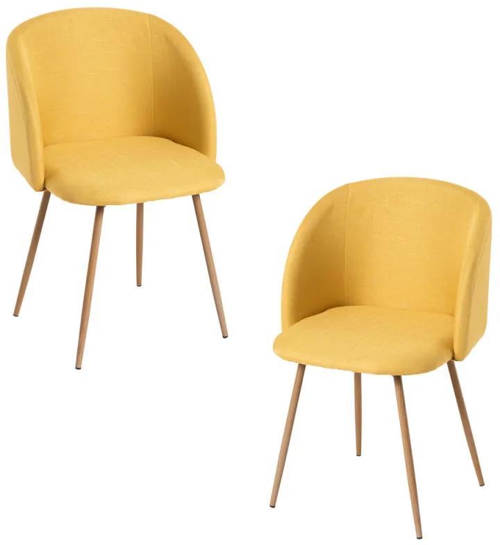 Pack 2 Cadeiras Velt Tecido - Amarelo