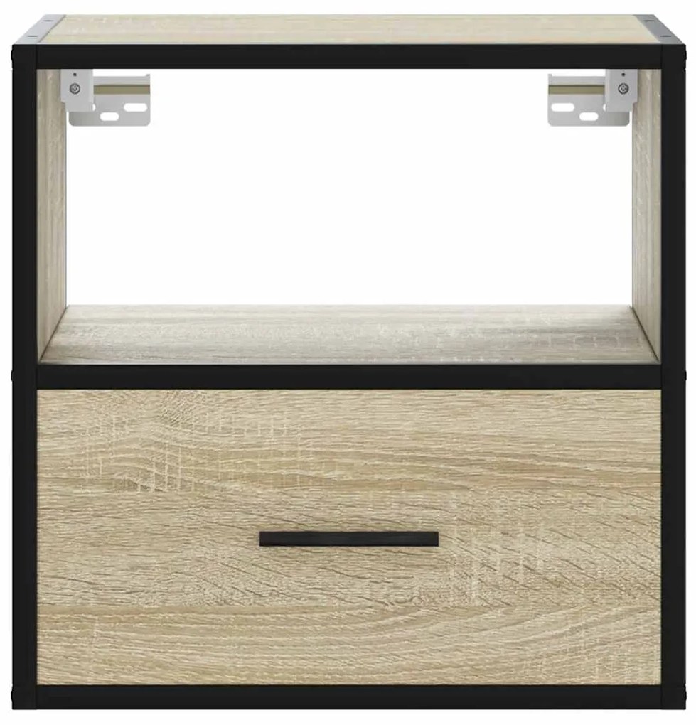 Mesas de cabeceira de parede 2 pcs 40x31x39,5cm carvalho sonoma