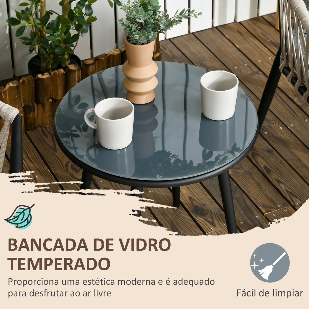 Conjunto Móveis de Jardim 3 Peças Conjunto Móveis de Exterior Incluí M