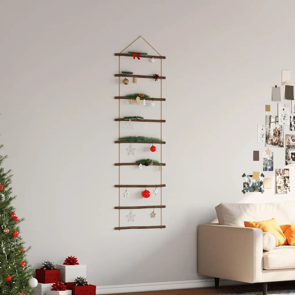 Decoração de parede em forma de escada 50x150 cm ramo natural